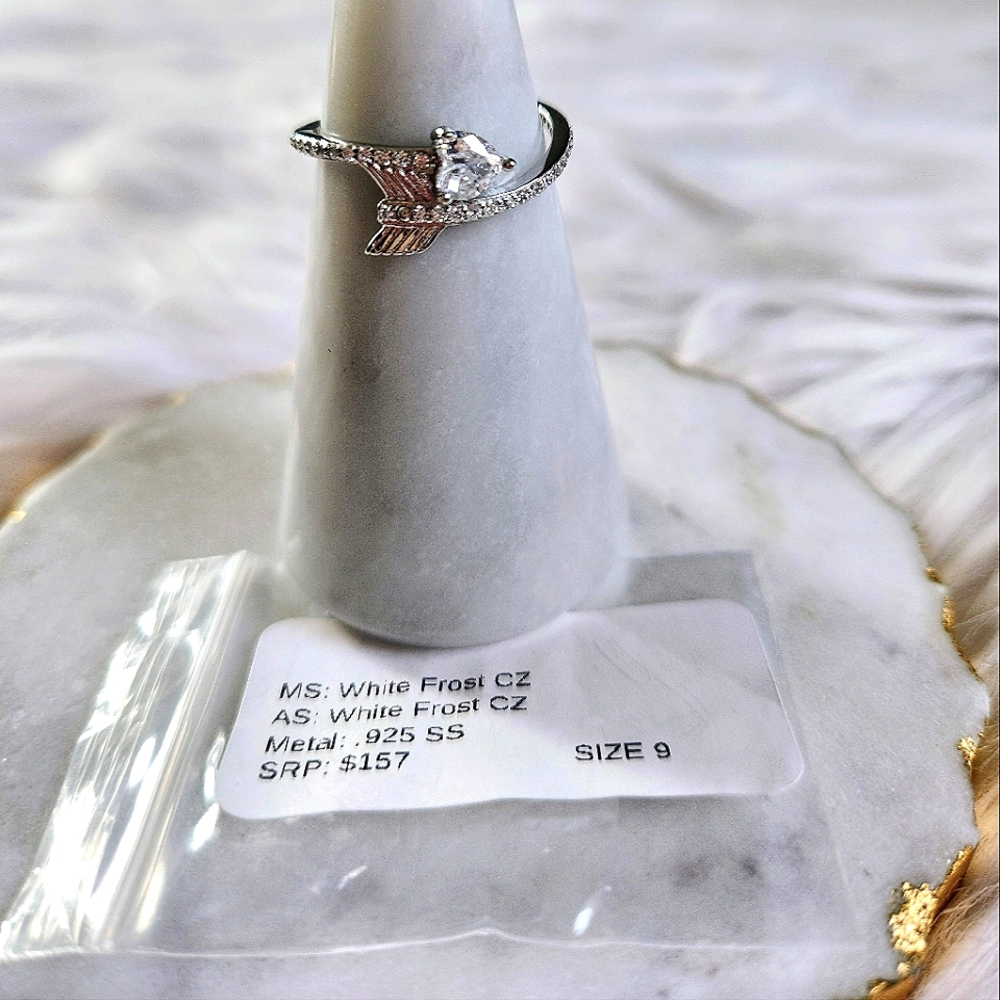 NWT Ryze White Frost Cubic Zirconia .925 Sterling Silver 'Arrow' Ring - Size 9 - Picture 6 of 8
